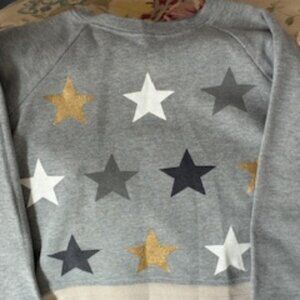 Children's Colorful Stars Sweatshirt, Side zippers and Thumbholes, Size Small